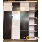 Tủ nhựa 3 cánh có kệ 3 hộc đen trắng A31DF 2 tu nhua 3canh co ke gia re 2