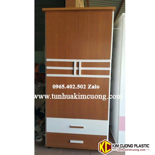 Tủ nhựa vân gỗ 2A21 cánh hcm 3 tu nhua 2 canh gia go 2
