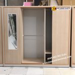 Tủ nhựa 4 cánh lùa ngang 2m 4 tu 4 canh lua van go soi ngang 2m4 hcm 2
