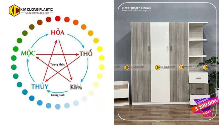 Màu tủ nhựa phù hợp với mệnh Kim: Tạo sự cân bằng và thịnh vượng 21 Màu phong thuỷ trong tủ nhựa