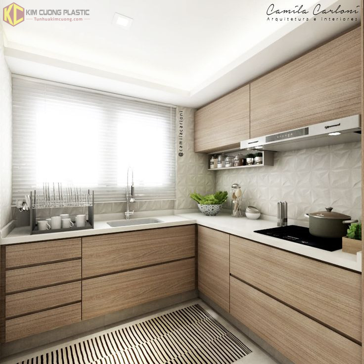 Tủ bếp gần cửa sổ