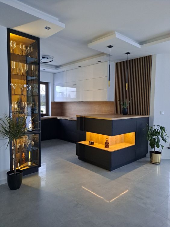 Tủ rượu kèm quầy bar