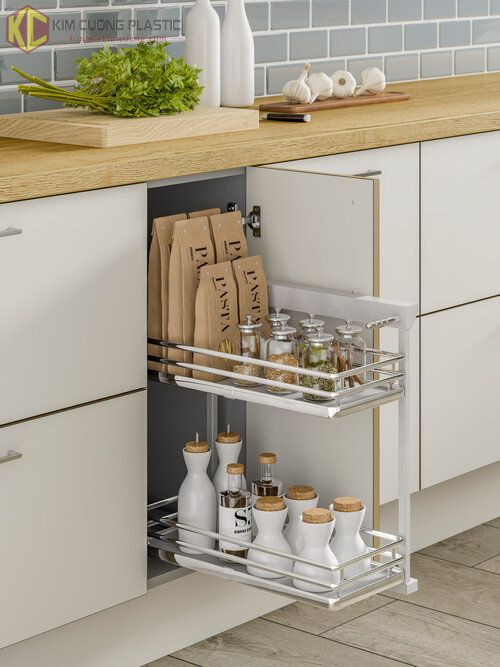 Phụ kiện tủ bếp Inox 304 - Kệ gia vị